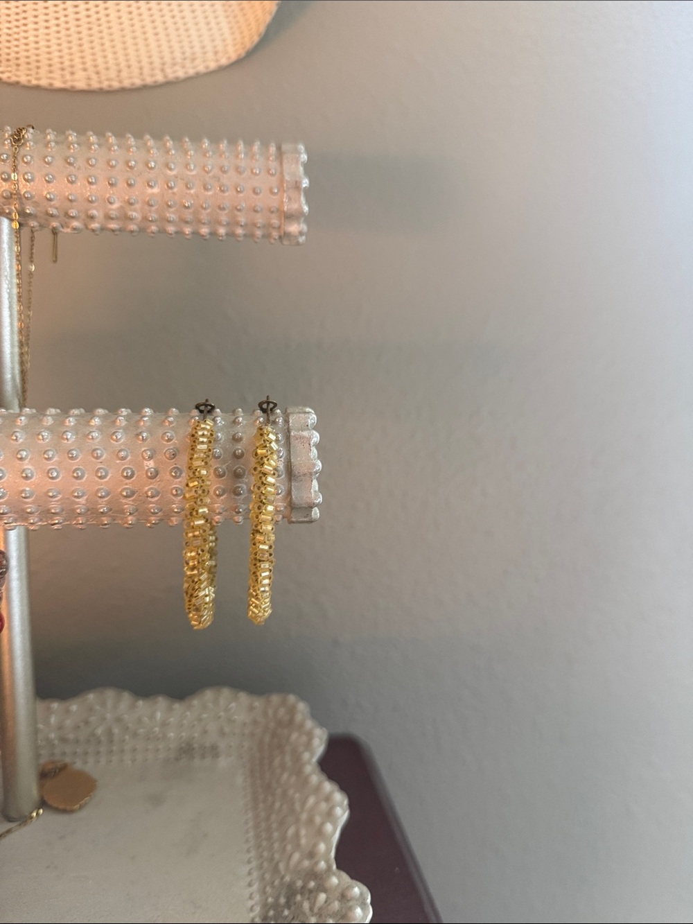 Unbranded Yellow Beaded Hoop Earrings
